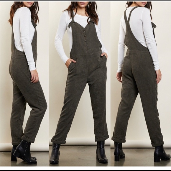 Mustard Seed Pants - NWT MUSTARD SEED OLIVE GREEN JUMPSUIT OVERALLS